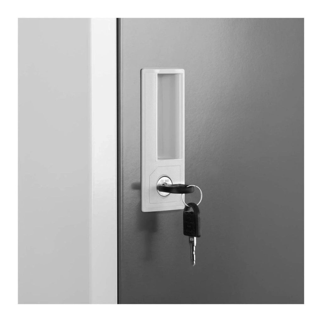 Armadio guardaroba 2 vani 2 ripiani portata 80 kg grigio 14_0000474