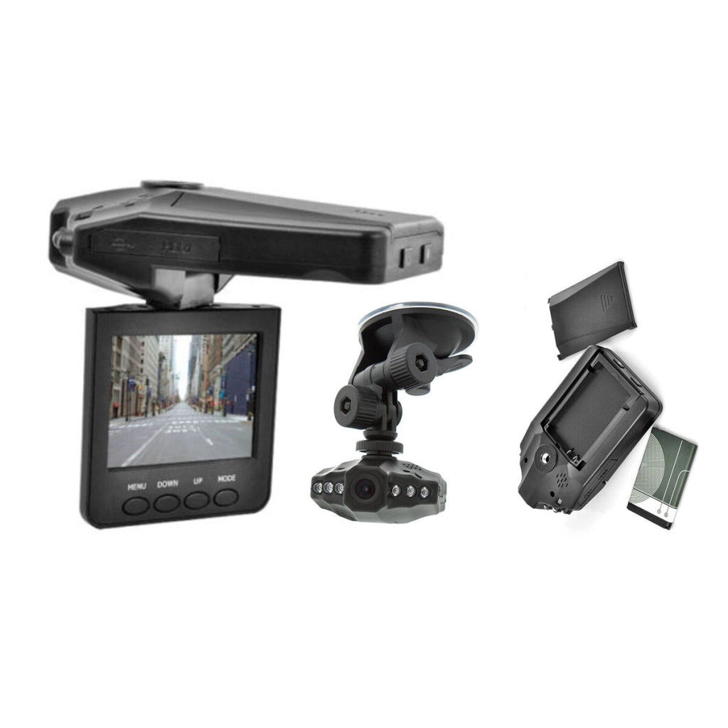 MINI DVR TELECAMERA REGISTRA VIDEO AUTO HD MONITOR LCD 2.5"  6 LED VENTOSA CAM