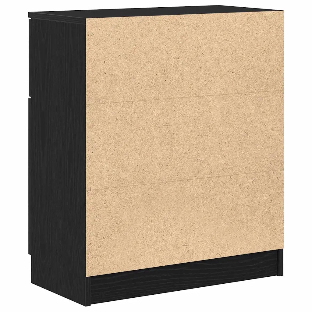 Credenza-Buffet-Armadio da cucina Rovere Nero 60 x 30 x 70 cm Legno multistrato 383017