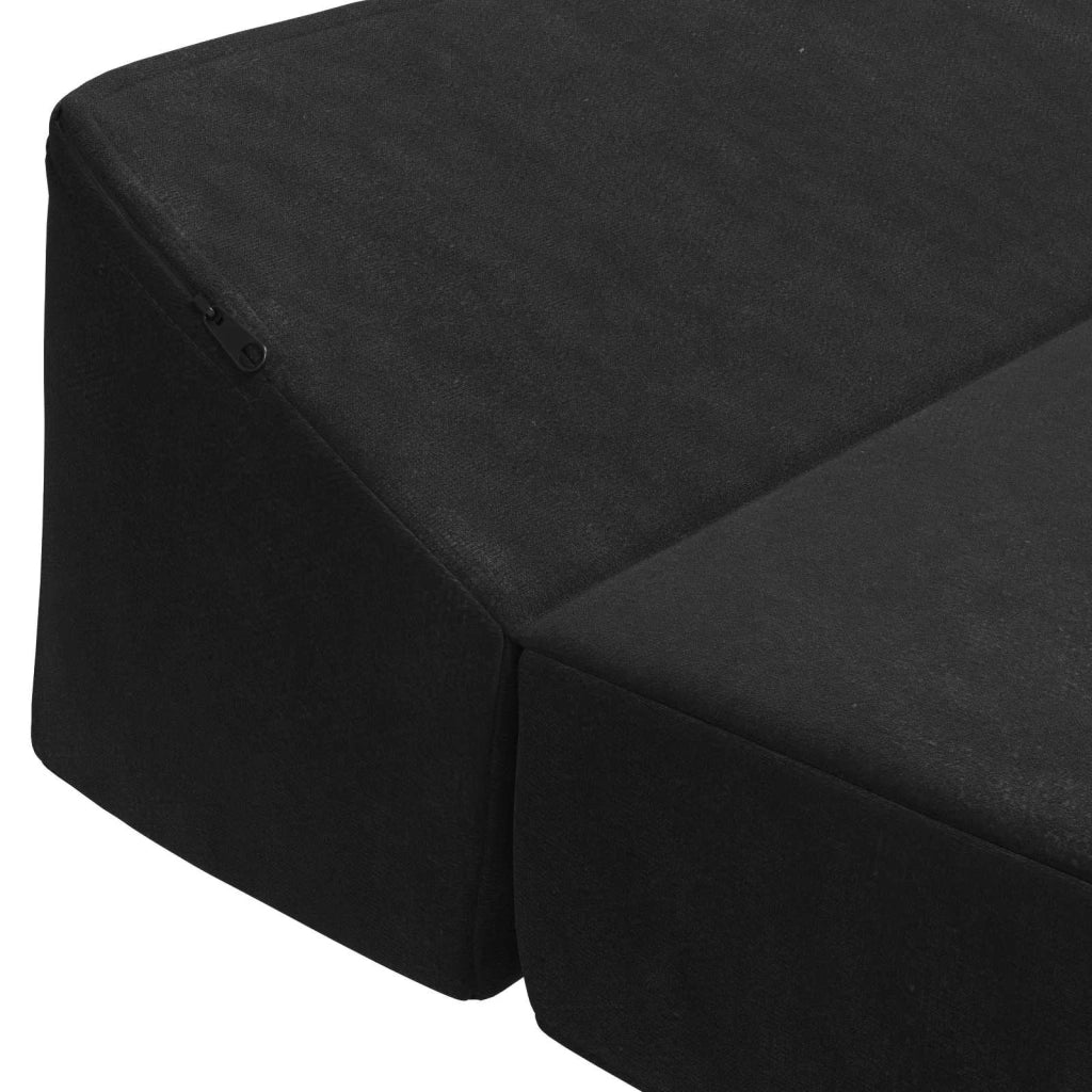 Divano Letto Pieghevole Nero 120 x 60 x 49 cm Tessuto