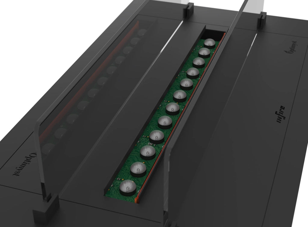 Camino a Vapore Elettrico da Incasso 70x48,5x33 cm Invapo Insert con Ricarica Automatica e LED RGB Nero