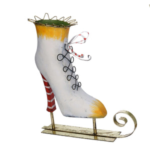 Pattini metallo giallo e bianco cm 27,3x10,8xh33