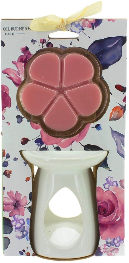 Diffusore di Aromi Keramico Decorativo per Relax 9,5 x 8 cm - Profumo di Rosa - Diffusore di Aromi - Accessorio Decorativo - Diffusore di Aromi con Profumo di Rosa