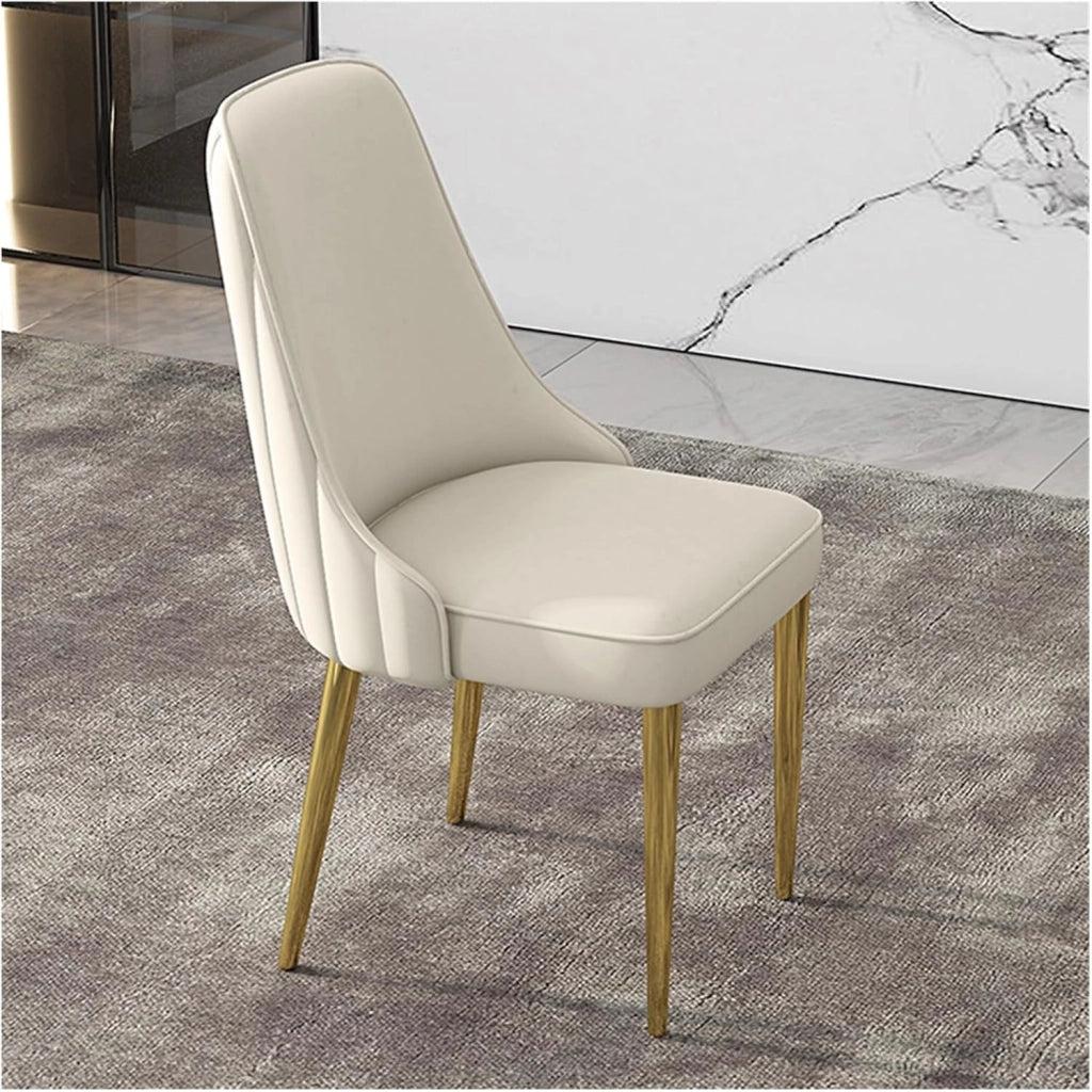 Sedia da soggiorno, sedia da pranzo, in pelle PU, moderna con gambe in metallo dorato, per soggiorno, sedie da pranzo moderne di metà secolo, per sala da pranzo, cucina/marrone