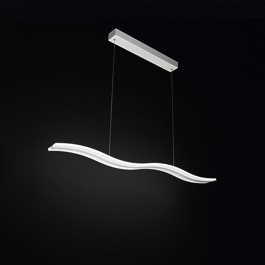 Sospensione Moderna Bend Metallo Bianco Acrilico Led 48W 3000K