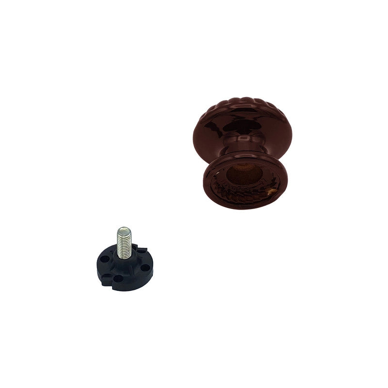 Pomolo fisso per porta SAGUATTI 861/60UB in alluminio marrone lucido