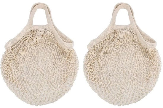 Set di sacchetti in cotone riutilizzabili - 2 pezzi - 35x40cm - eco-friendly - ideali per la conservazione - sacchetto in rete