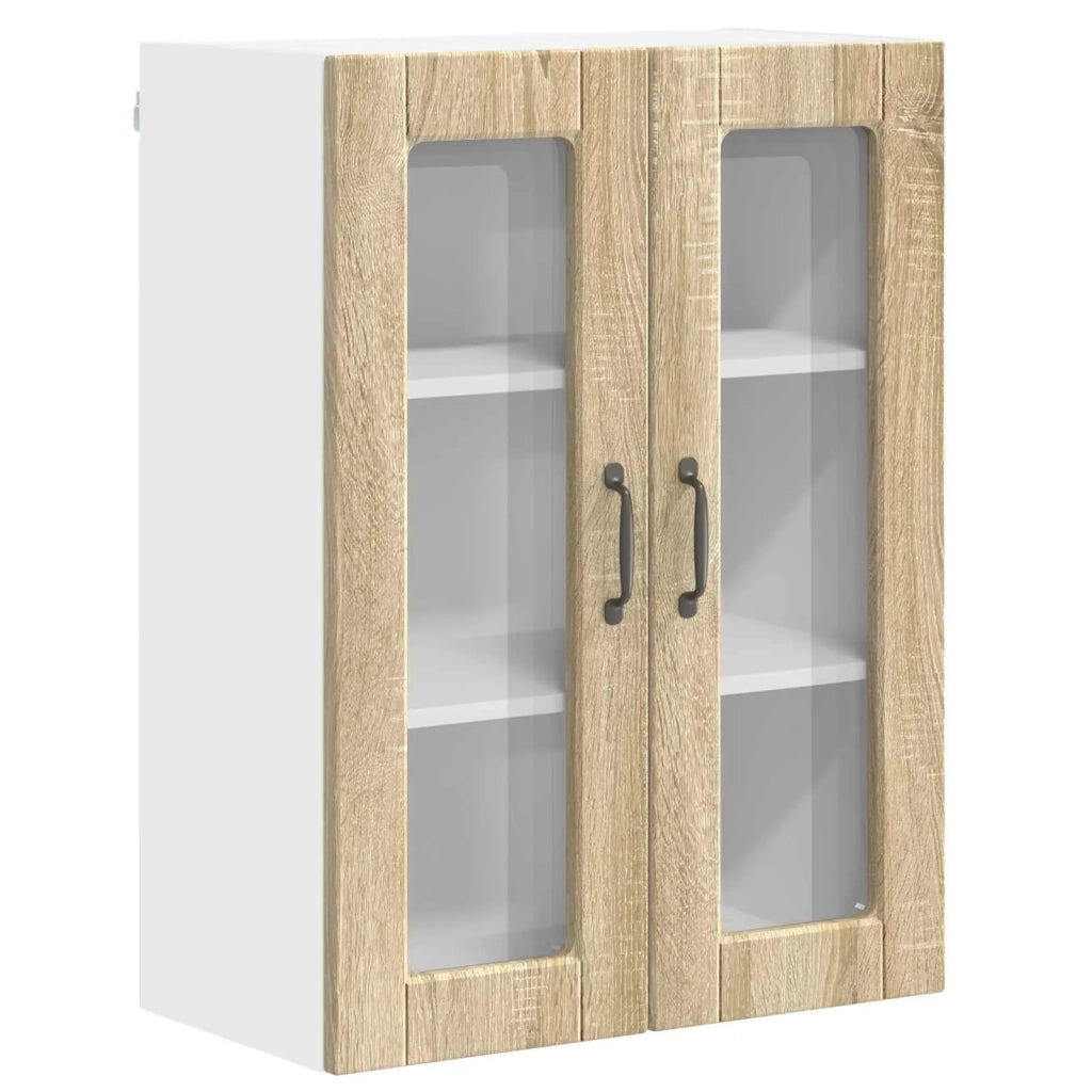 Pensile da cucina | Mobile in vetro da parete PORTO Rovere Sonoma 60 x 31 x 80 cm