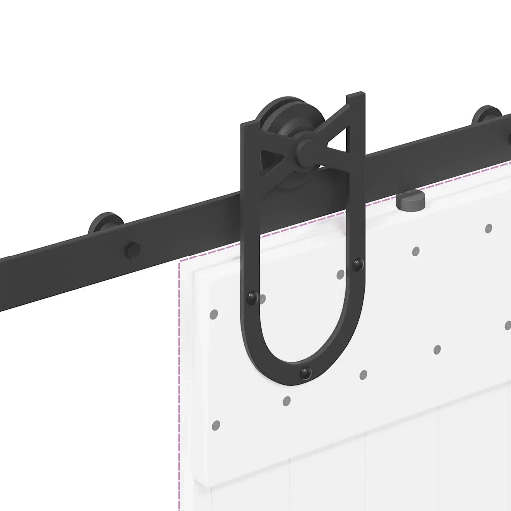 Kit di Binari per Porte Scorrevoli 183 cm Acciaio Nero 4009732