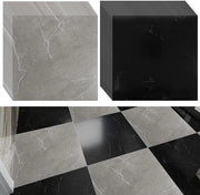 Pavimento in PVC autoadesivo con finitura marmorea - 40 pezzi - 30 x 30 cm - Per soggiorno e bagno - 3,6 m² di superficie - Nero/Grigio