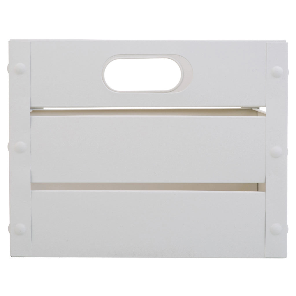 Cestino quadrato in metallo stampato bianco 26x26x20