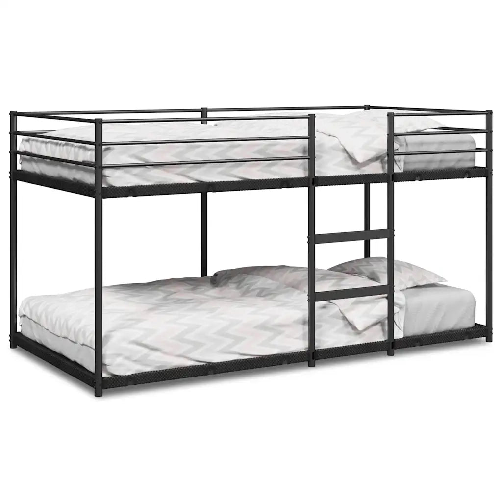 Letto a Castello senza Materasso-Struttura Letto a Castello Nero 90x190 cm in Acciaio 705083