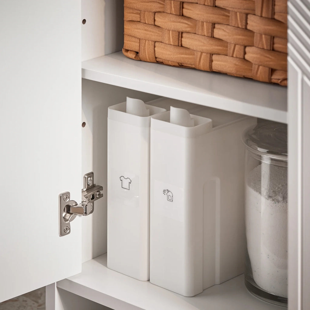 Mobile sottolavabo Mobile bagno con 2 ante e 2 ripiani Armadietto bagno L60 x P30 x A61 cm Bianco BZR157-W