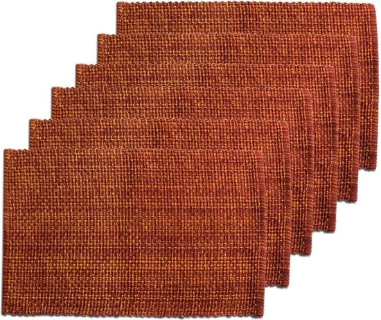 Tavolino in tessuto a due tonalità (6 pezzi) - colore ruggine - 33 cm x 48 cm
