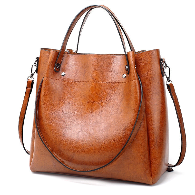 Borsa a tracolla da donna in vera pelle, stile retr¨°, marrone.