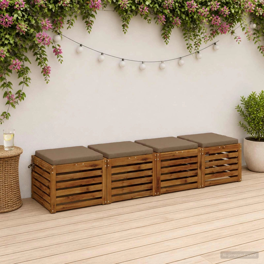 Cuscini per Sedia in 4 Pezzi SOEST 4 pz 100% Poliestere Tortora 944442