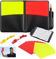 Set di arbitri 22 pezzi - Carte di arbitro - Fischietti di arbitro - Attrezzatura da calcio - PVC - Incluso libro di punteggio - Accessori da calcio