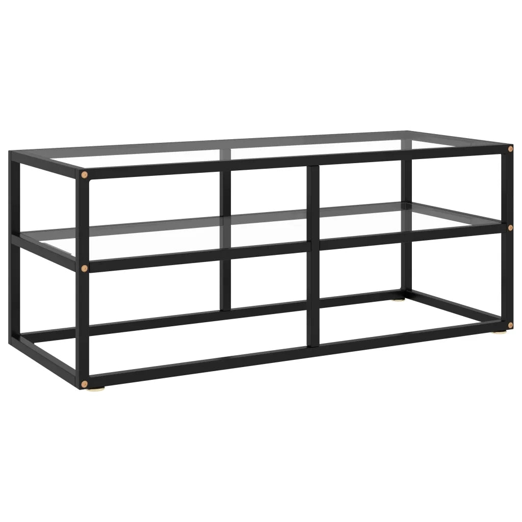 Mobile Porta TV Nero con Vetro Temperato 100x40x40 cm  cod mxl 54987