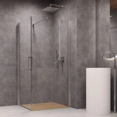 Lato fisso per porta battente briar 6 millimetri chrome per box doccia *** misure 97-100cm x h190cm trasparente, conf...