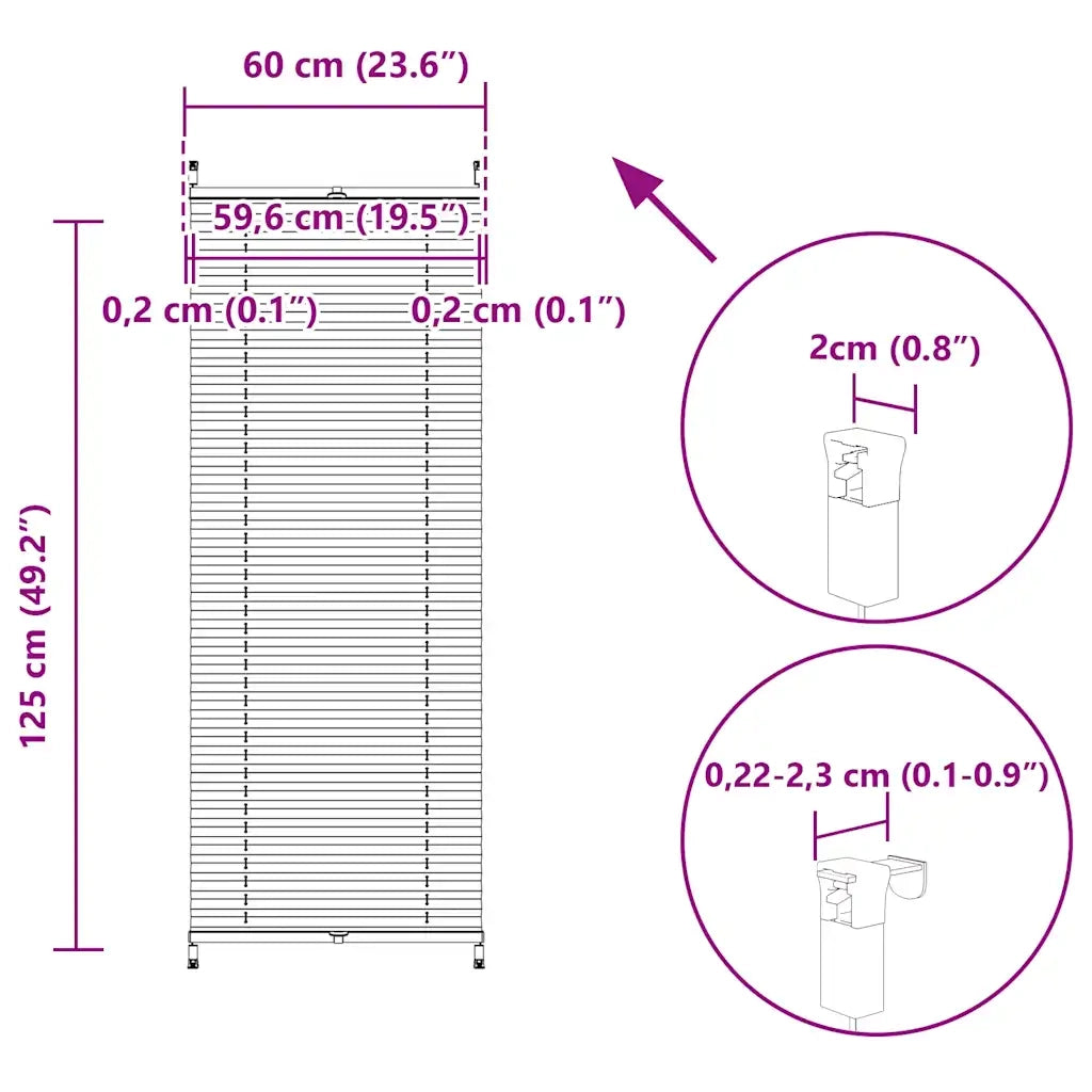 Tenda Plissettata | Tenda pliss¨¨ 60x125cm Crema