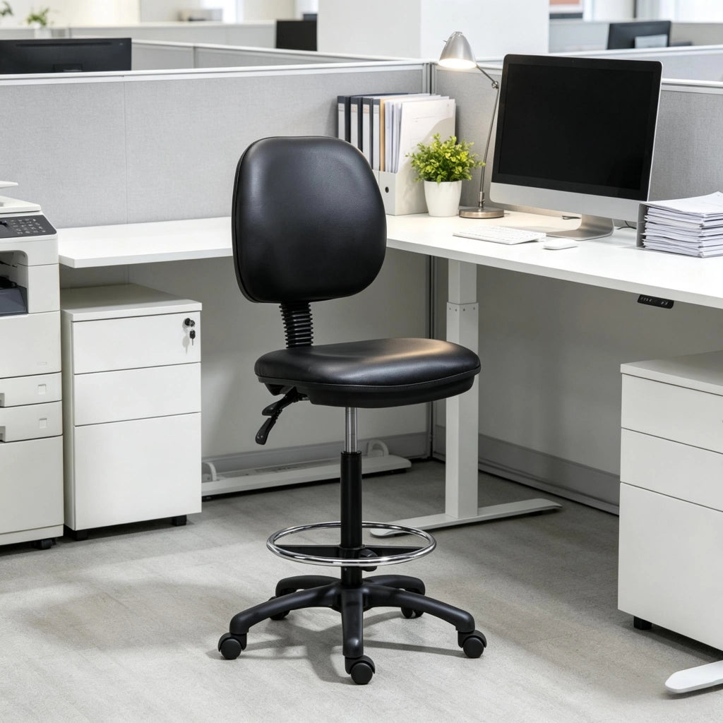 SGABELLO da Ufficio Regolabile 69-91 cm con Schienale Nero