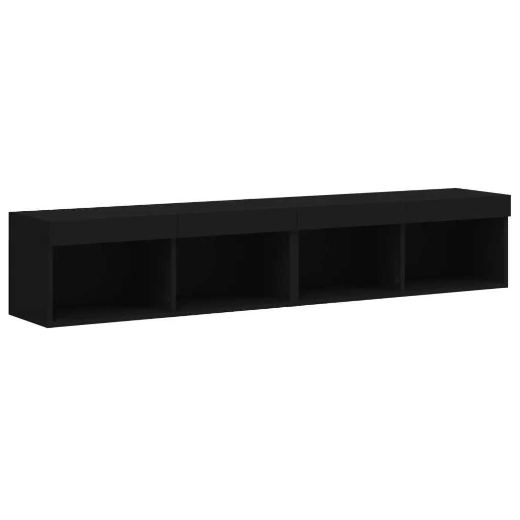 Mobili Porta TV con Luci LED 2 pz Neri 80x30x30 cm 837144
