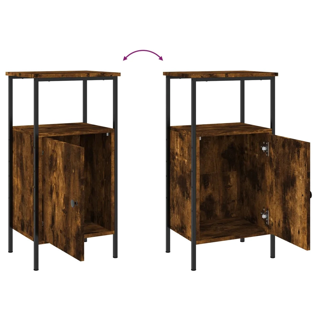 Comodino Rovere Fumo 41x31x80 cm Legno Multistrato 825927
