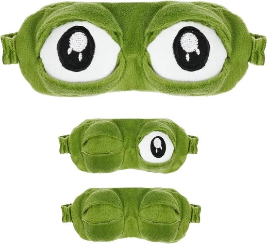 Maschera da sonno per volti lisci con un simpatico kikker cartoon - Occhiali da sonno per viaggiatori - Ideale per regali