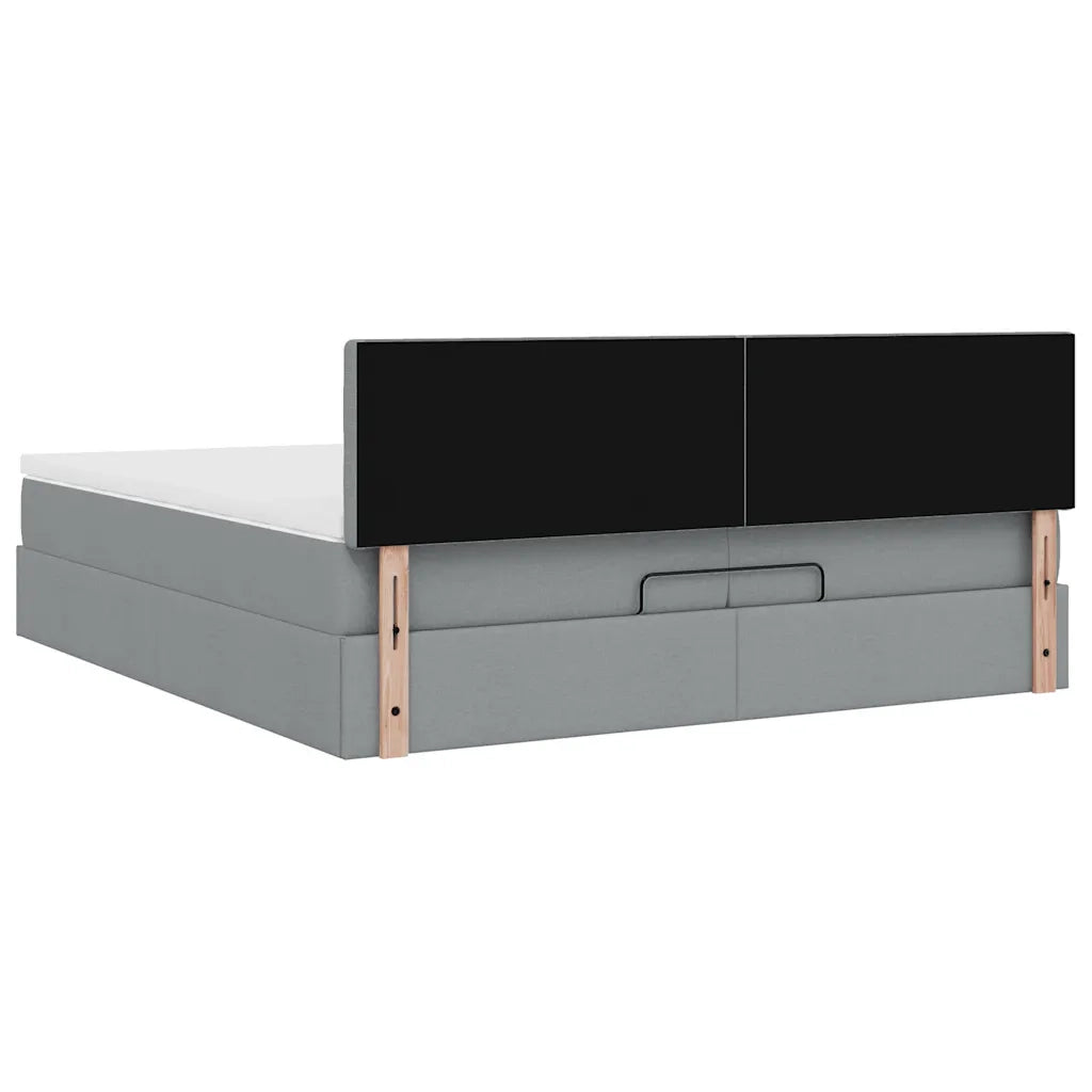 Struttura Letto Pouf con Materassi 200x200 cm in Tessuto 3312499