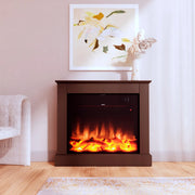 Caminetto Elettrico Mpc Camillo Xxl Marrone 75cm Legno Marrone 750w1500w Effetto Fiamma Led Realistico Termostato Automatico Modalita Solo Luce Telecomando Incluso Prodotto In Europa