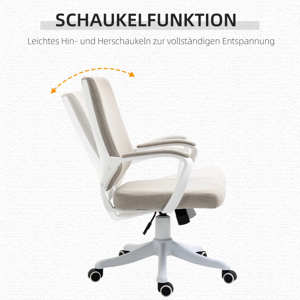 SEDIA UFFICIO ergonomica con supporto lombare 62x69x92-100 cm Beige