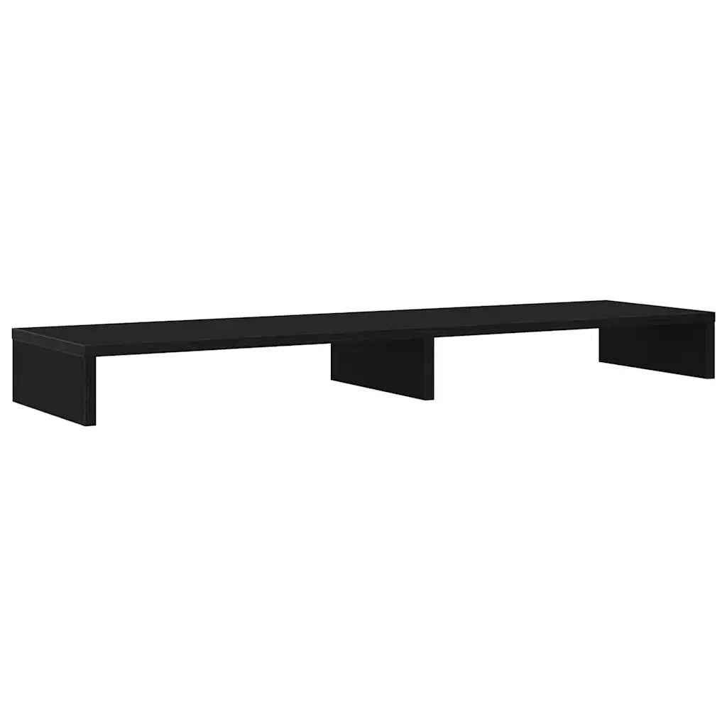 Supporto per Monitor Rovere Nero 100x27x10cm in Legno di Pino 868084