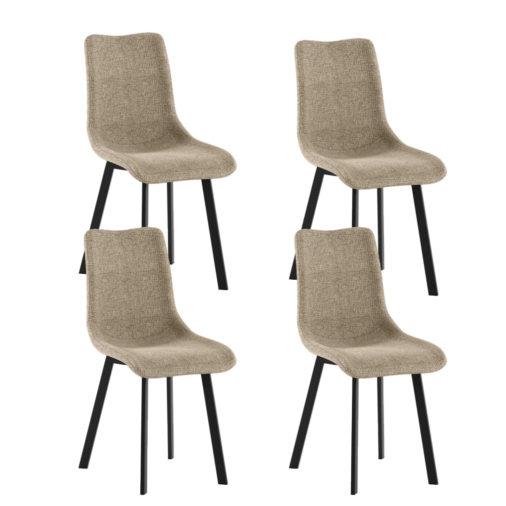 Set 4 Sedie Iris 45x56x86 cm in Tessuto Easy-Clean Beige