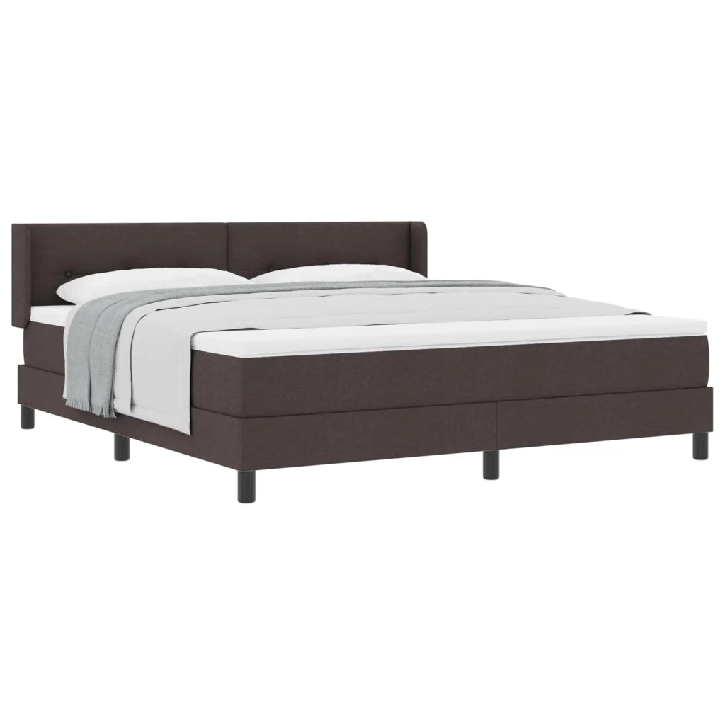 Letto a molle con testiera Marrone Scuro 200 x 180 cm Tessuto 3341121