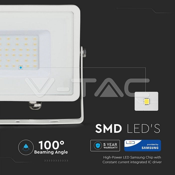 Faro LED SMD Chip Samsung 30W Colore Bianco 6400K IP65