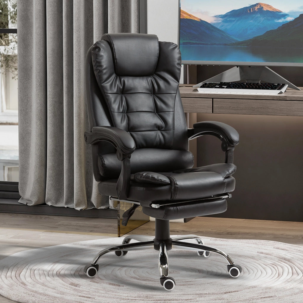 Poltrona da ufficio reclinabile girevole ¨C Zephmum ¨C Nero 64.5x69x117 cm