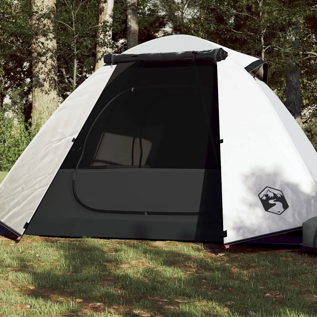 Tenda Campeggio a Cupola 2 Persone Bianca Tessuto Oscurante 94326