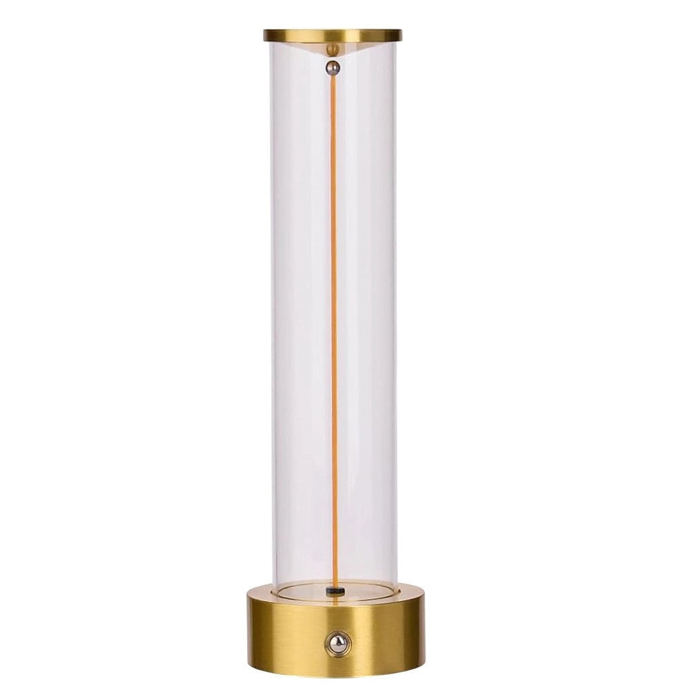 Trade Shop - Lampada Da Tavolo Scrivania Led 3w Filamento Flessibile Magnetico Lume Ricaricabile D39 - Oro