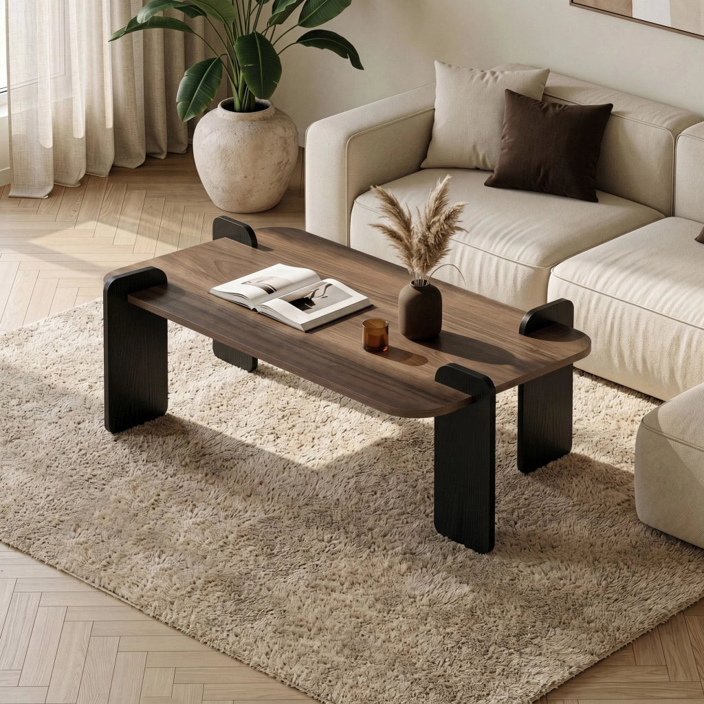 Tavolino in legno "Renard" - 120 x 60 x 35 cm - Marrone