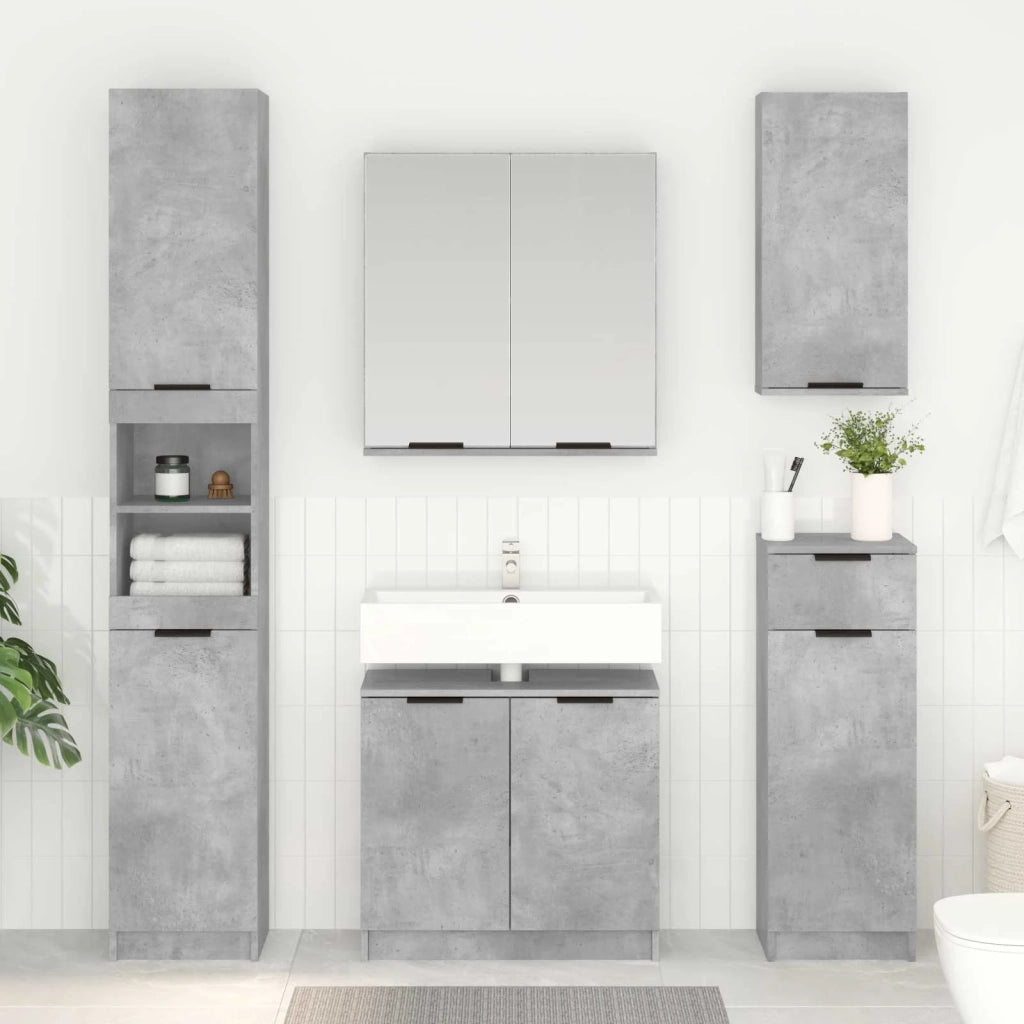 Mobile da Bagno con porta Grigio cemento 64,5 x 33,5 x 59 cm