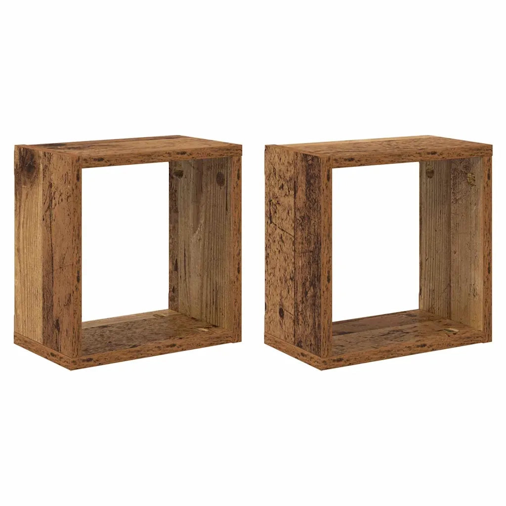 vidaXL Mensole da Parete 2 pcs Legno vecchio 26 x 15 x 26 cm