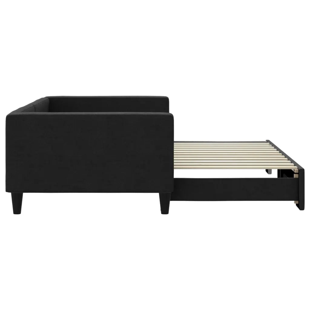 Divano Letto con Letto Estraibile Nero 100x200 cm in Tessuto 3196585