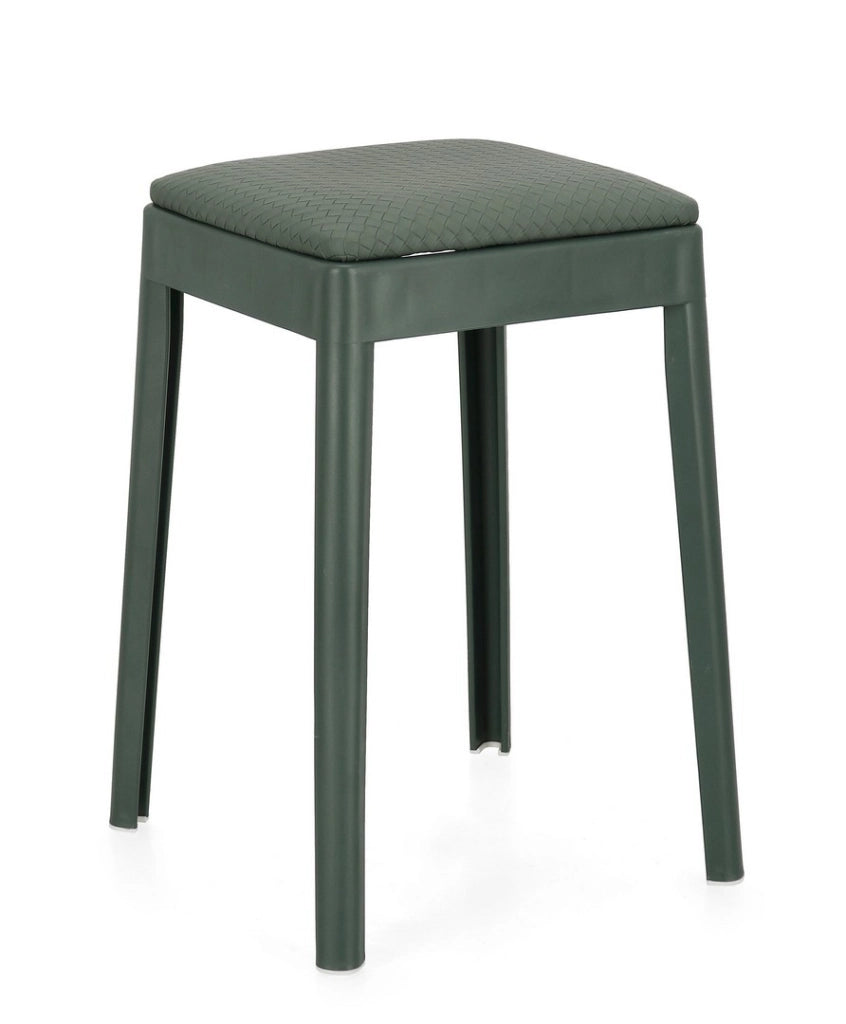Sgabello in Plastica con Seduta Imbottita Scooby Impilabile Bizzotto Colore: Verde Petrolio