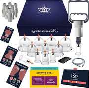 Set di Cupping 12 pezzi con pompa aspirante e manuale d'istruzioni - trattamento anti-cellulite e massaggi rilassanti - trattamento di mille anni