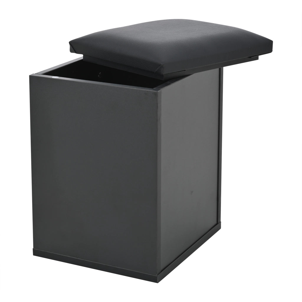 TAVOLINO DA SALOTTO Sollevabile 100 x 50 x 45 cm Nero Lucido con LED e 2 sgabelli