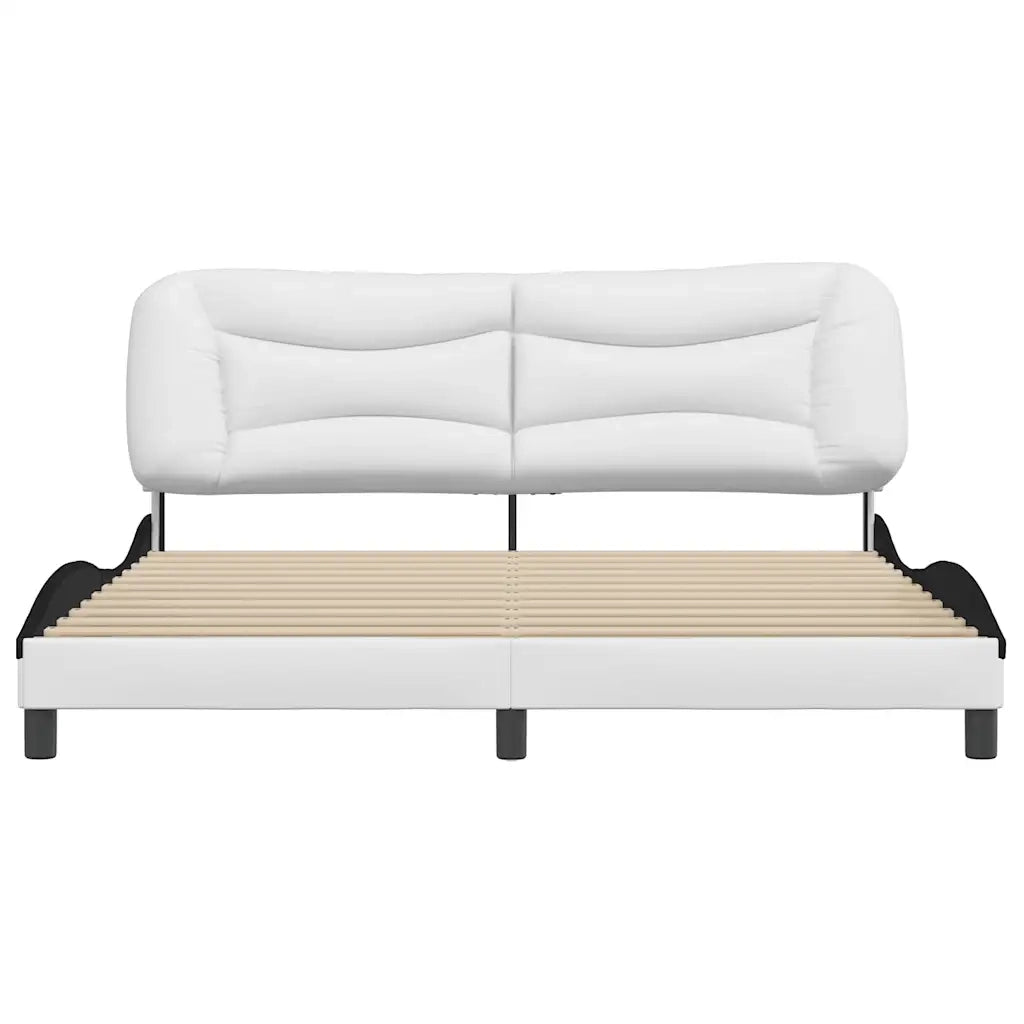 Giroletto senza Materasso Hvar Bianco e Nero 180x200 cm in Similpelle 3208022