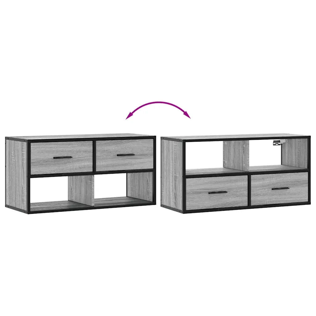 vidaXL Mobile TV Grigio Sonoma 80x31x39,5 cm Legno Multistrato Metallo