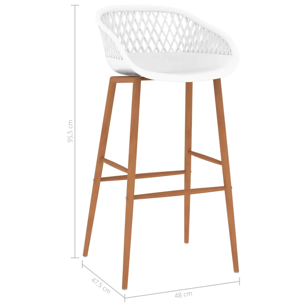 Sgabelli da Bar 2 pz Bianchi 248153