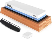 Pietra di affilatura professionale 2 in 1 1000/6000 con affinatore di coltelli - pietra di affinatura idraulica su supporto di silicone antiscivolo e blocco di bambù con pietra di lucidatura
