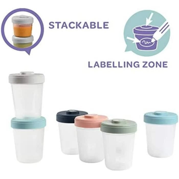 BEABA Set 2a età 6 porzioni clip - (6x250ml)